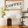 Wall Quotes & Signs-Kirkland's Home Wood And Metal Coffee Framed Plaque White