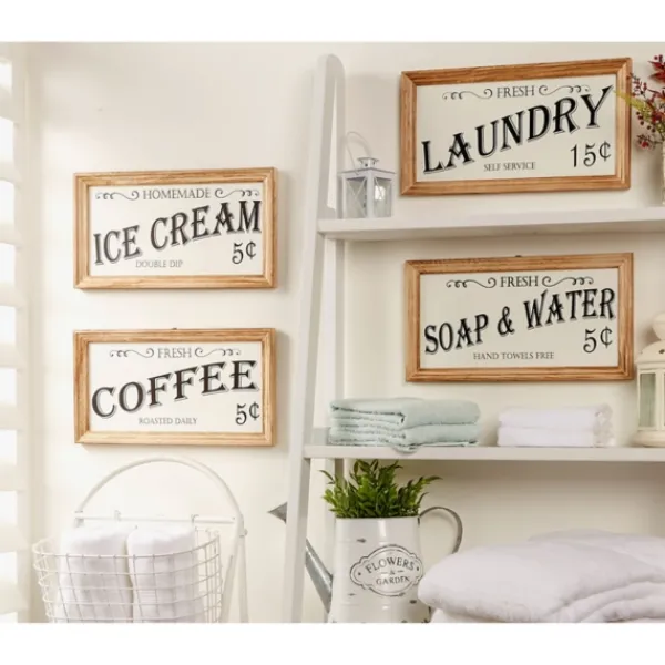 Wall Quotes & Signs-Kirkland's Home Wood And Metal Coffee Framed Plaque White