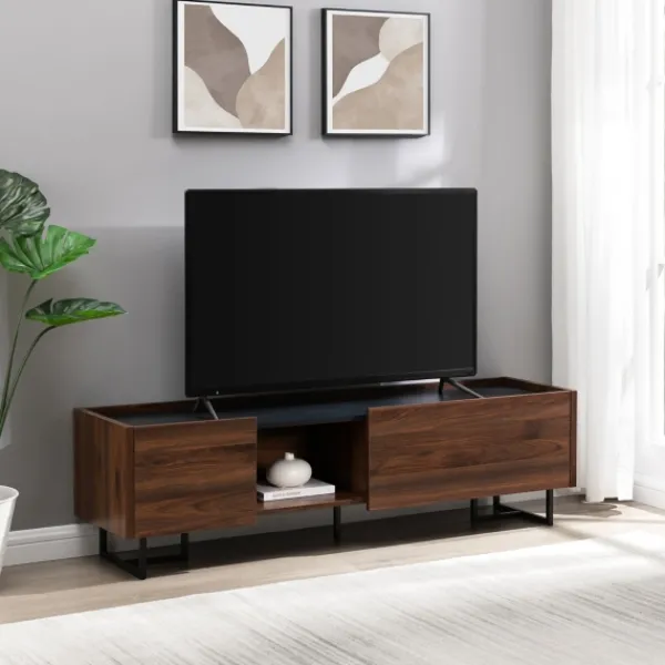 Tv Stands & Media Consoles-Kirkland's Home Wood And Metal 2-Door Media Console Brown