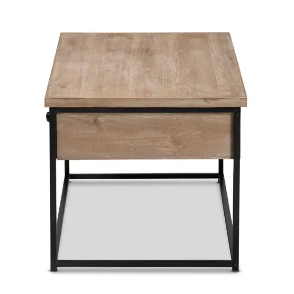 Coffee Tables-Kirkland's Home Wood And Metal 2-Drawer Coffee Table Brown