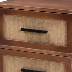 Nightstands-Kirkland's Home Wood And Metal 2-Drawer Nightstand Brown