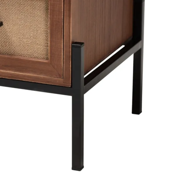 Nightstands-Kirkland's Home Wood And Metal 2-Drawer Nightstand Brown