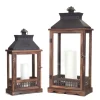 Lanterns-Kirkland's Home Wood And Metal Embossed Lanterns, Set Of 2 Brown