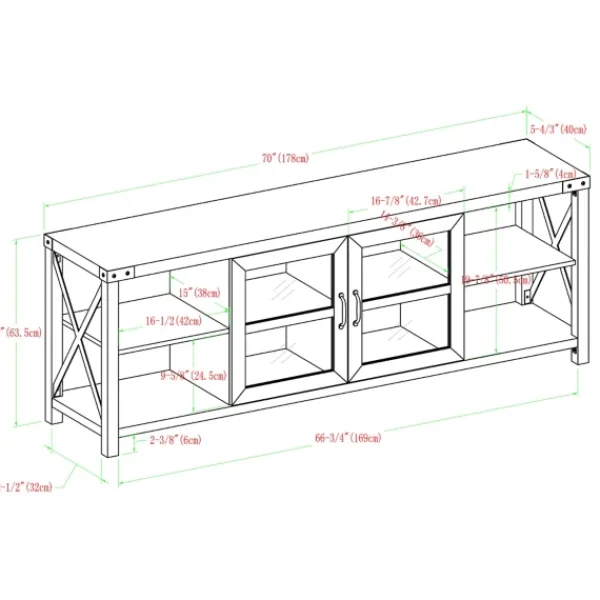 Tv Stands & Media Consoles-Kirkland's Home Wood And Metal Farmhouse Tv Stand Brown