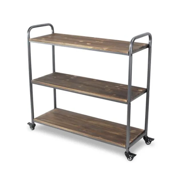 Office Furniture-Kirkland's Home Wood And Metal Frame 3-Tier Rolling Shelf