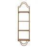 Shelves-Kirkland's Home Wood And Metal Gold Wall Shelf
