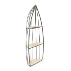 Shelves-Kirkland's Home Wood And Metal Row Boat Wall Shelf