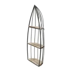 Shelves-Kirkland's Home Wood And Metal Row Boat Wall Shelf