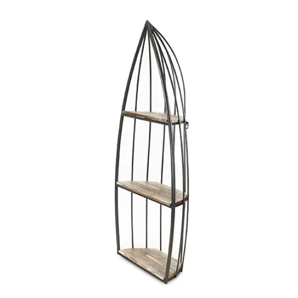 Shelves-Kirkland's Home Wood And Metal Row Boat Wall Shelf
