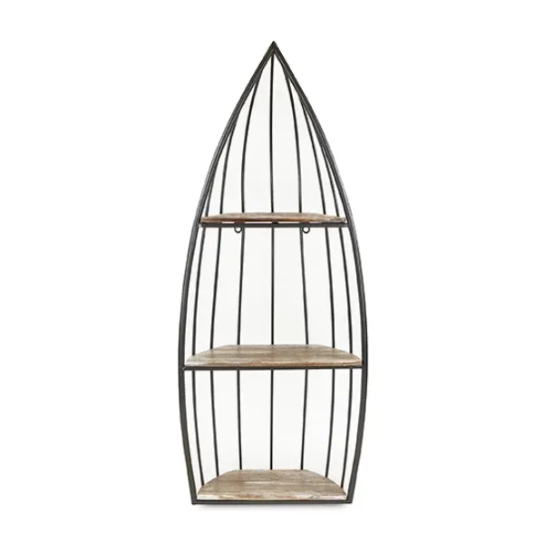 Shelves-Kirkland's Home Wood And Metal Row Boat Wall Shelf