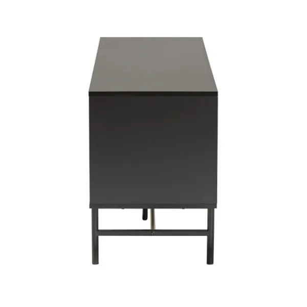 Tv Stands & Media Consoles-Kirkland's Home Wood And Metal Sliding Door Tv Stand Black