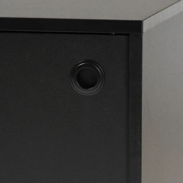 Tv Stands & Media Consoles-Kirkland's Home Wood And Metal Sliding Door Tv Stand Black
