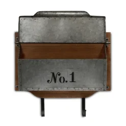 Wall Storage-Kirkland's Home Wood And Metal Wall Storage Mail Box With Hooks