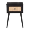 Accent & End Tables-Kirkland's Home Wood And Rattan Drawer Accent Table Black