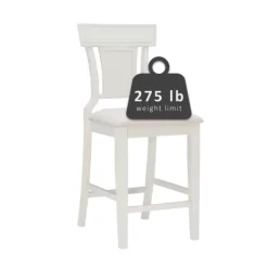 Bar Stools & Counter Height Stools-Kirkland's Home Wood And Rattan Upholstered Counter Stool White