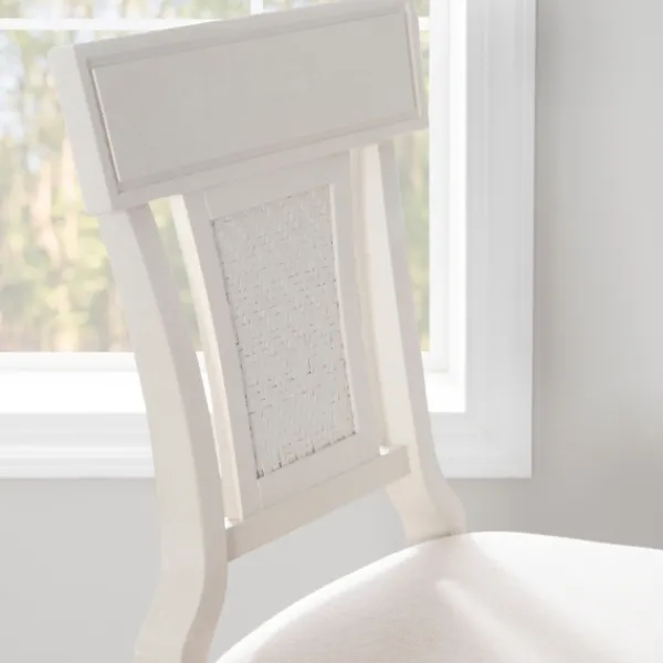 Bar Stools & Counter Height Stools-Kirkland's Home Wood And Rattan Upholstered Bar Stool White