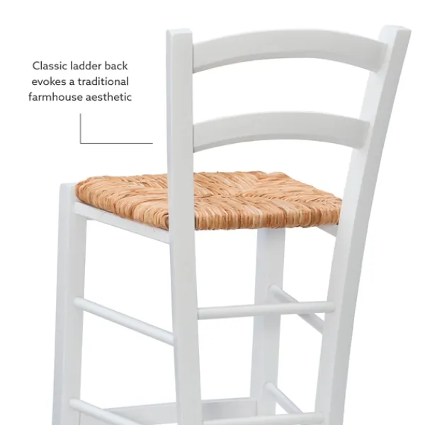 Bar Stools & Counter Height Stools-Kirkland's Home Wood And Seagrass Counter Stools, Set Of 2 White
