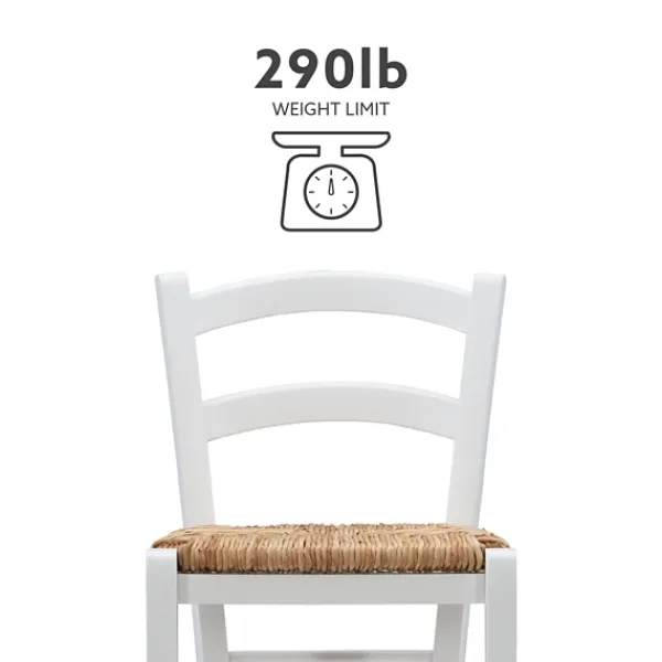 Bar Stools & Counter Height Stools-Kirkland's Home Wood And Seagrass Counter Stools, Set Of 2 White