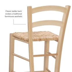 Bar Stools & Counter Height Stools-Kirkland's Home Wood And Seagrass Counter Stools, Set Of 2 Brown