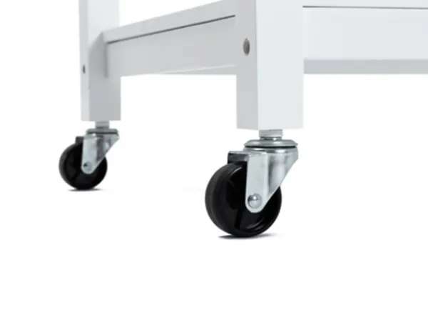 Kitchen Islands & Bar Carts-Kirkland's Home Wood And Stainless Steel Top Kitchen Cart White