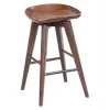 Bar Stools & Counter Height Stools-Kirkland's Home Wood Backless Swivel Counter Stool Brown