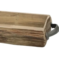 Decorative Bowls & Jars-Kirkland's Home Wood Bark Serving Tray With Metal Handles Brown