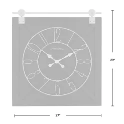 Clocks-Kirkland's Home Wood Barn Door Clock Black