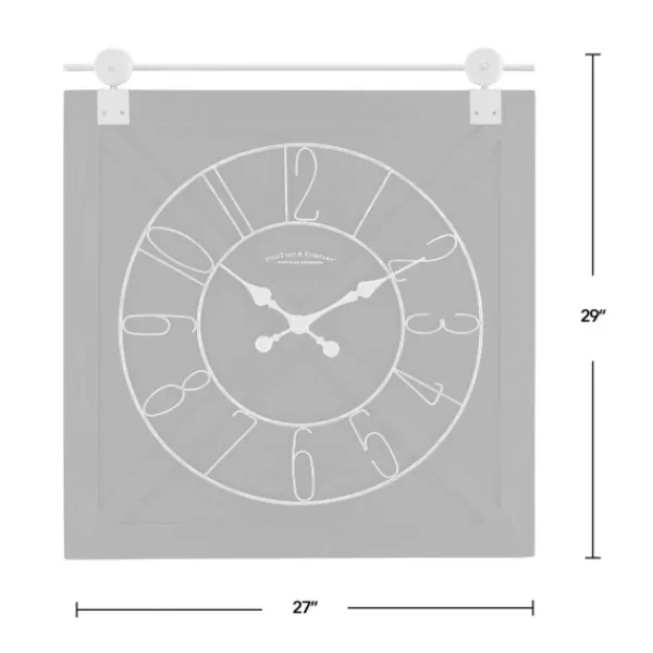Clocks-Kirkland's Home Wood Barn Door Clock Black
