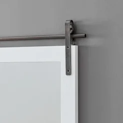 Decorative Mirrors-Kirkland's Home Wood Barn Door Frame With Shelf Wall Mirror White