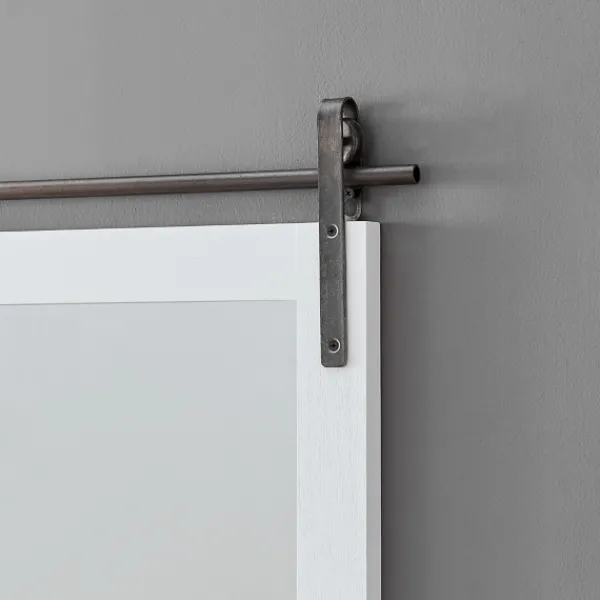 Decorative Mirrors-Kirkland's Home Wood Barn Door Frame With Shelf Wall Mirror White