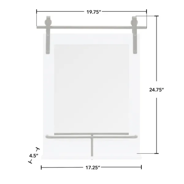 Decorative Mirrors-Kirkland's Home Wood Barn Door Frame With Shelf Wall Mirror White