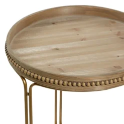 Accent & End Tables-Kirkland's Home Wood Beaded Nesting Side Tables, Set Of 2 Brown