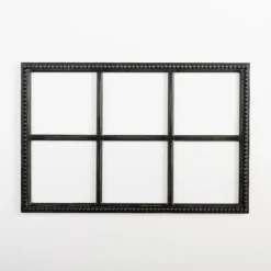 Wall Plaques-Kirkland's Home Wood Beaded 6-Pane Window Wall Plaque Black