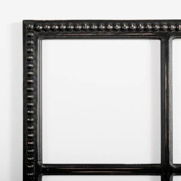 Wall Plaques-Kirkland's Home Wood Beaded 6-Pane Window Wall Plaque Black