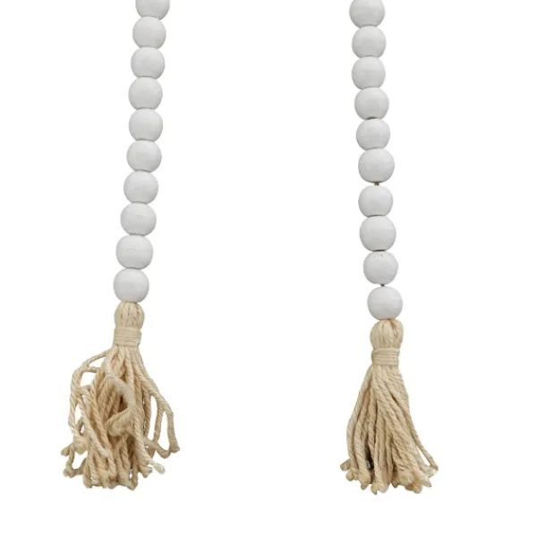 Decorative Accents-Kirkland's Home Wood Beaded Tassel Garland White