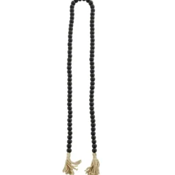 Decorative Accents-Kirkland's Home Wood Beaded Tassel Garland Black