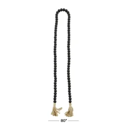 Decorative Accents-Kirkland's Home Wood Beaded Tassel Garland Black