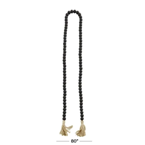 Decorative Accents-Kirkland's Home Wood Beaded Tassel Garland Black
