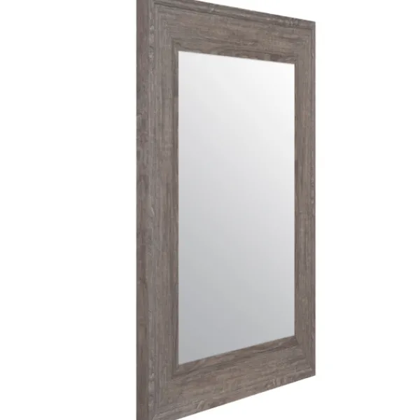 Framed Mirrors-Kirkland's Home Wood Beveled Frame Wall Mirror Gray