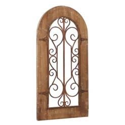 Wall Plaques-Kirkland's Home Wood Black Metal Scrollwork Wall Plaque Brown