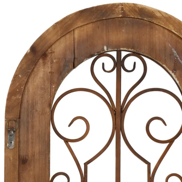 Wall Plaques-Kirkland's Home Wood Black Metal Scrollwork Wall Plaque Brown