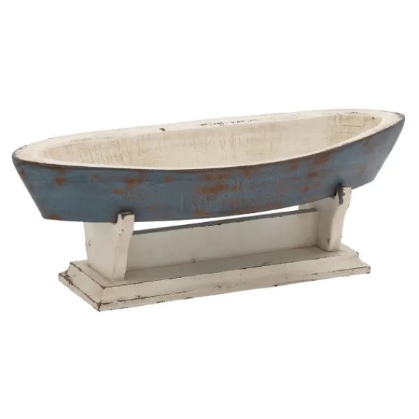 Statues & Figurines-Kirkland's Home Wood Boat Sculpture Blue