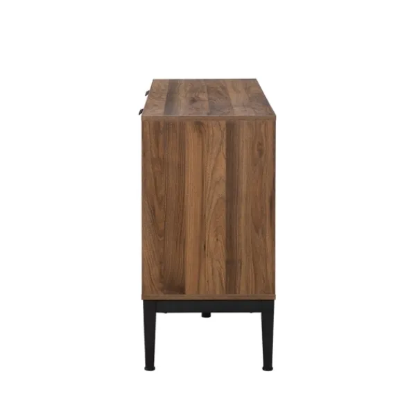 Cabinets & Sideboards-Kirkland's Home Wood Chevron 4-Door Sideboard Brown