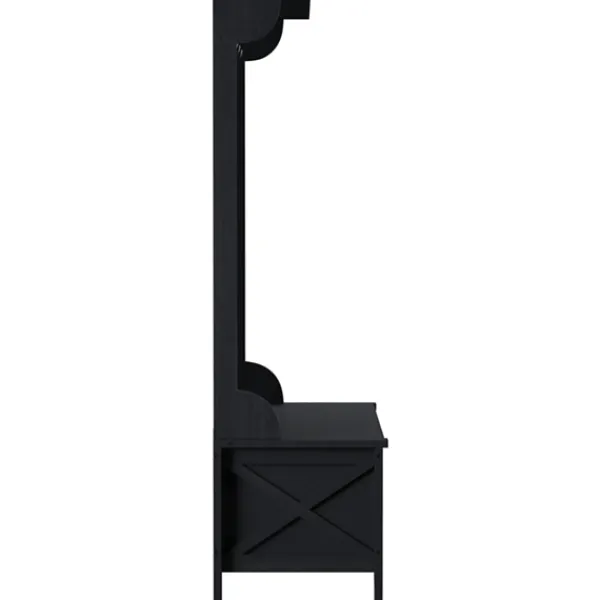 Entryway Furniture-Kirkland's Home Wood Classic Farmhouse Hall Tree Black