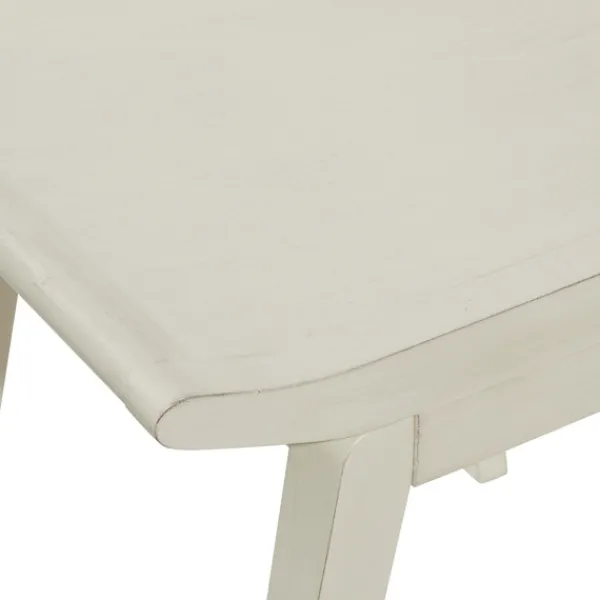 Benches & Ottomans-Kirkland's Home Wood Curved Seat Stool White
