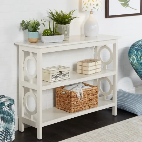 Bookshelves-Kirkland's Home Wood Cut-Out Circles Bookcase White