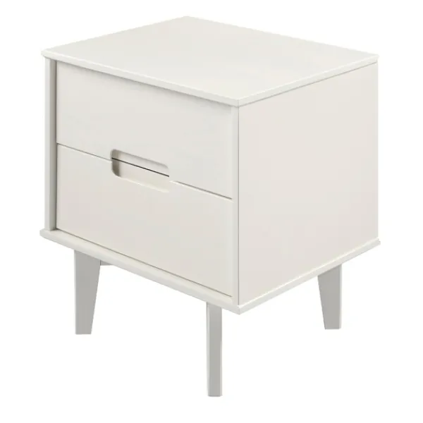 Nightstands-Kirkland's Home Wood Cut-Out Handle Nightstand White