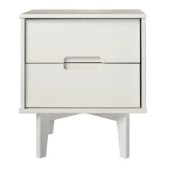 Nightstands-Kirkland's Home Wood Cut-Out Handle Nightstand White