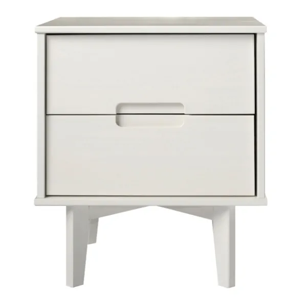 Nightstands-Kirkland's Home Wood Cut-Out Handle Nightstand White