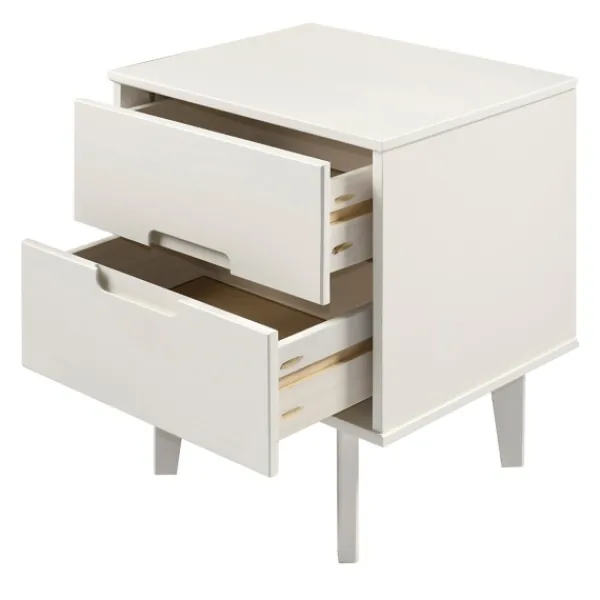 Nightstands-Kirkland's Home Wood Cut-Out Handle Nightstand White